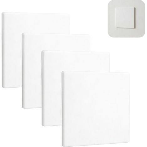 Lot de plaques murales vierges en plastique pour prises ou interrupteurs non utilisés - Dimensions 8,6 x 8,6 cm, facile à installer et durable pour un intérieur soigné (4) (1/5)