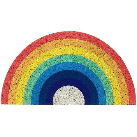 tapis De Bain Ray En Couleurs Demi-rond Microfibres Antidrapant Et Absorbant Pour Baignoire,douche,salle De Bain,cuisine,entre,chambre Lavable 40x (1/5)