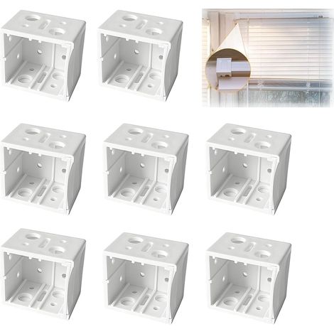 Lot de 8 supports de fixation pour stores vénitiens, supports de montage de boîte profilée de fenêtre, support carré d'extrémité de rail de rail de tête, parfait pour l'installation de rideaux