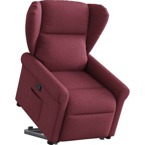vidaXL Fauteuil inclinable rouge bordeaux tissu (1/5)