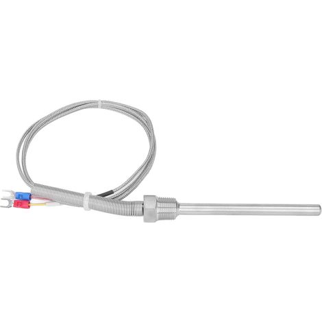 Sonde thermocouple K Type 0‑400℃ 3/8 NPT 100mm, capteur de température inox 1m pour four, chaudière et cuisinière (1/5)
