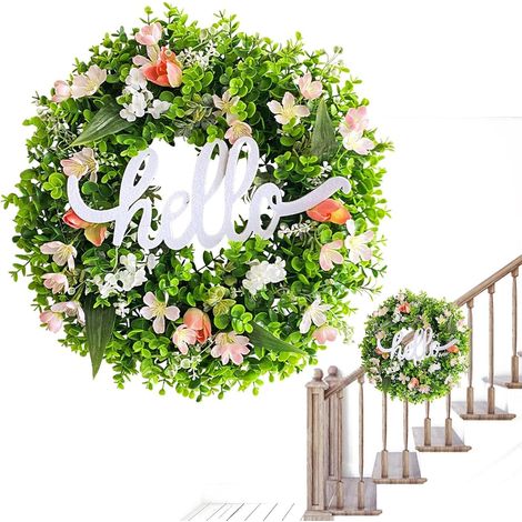 Couronnes de printemps - Couronne d'eucalyptus artificielle pleine d'espoir et d'un réalisme saisissant - Articles de décoration intérieure-AquaForge (1/5)