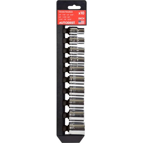 Jeu de 10 douilles US - inch -carré 1/2 " (1/2)