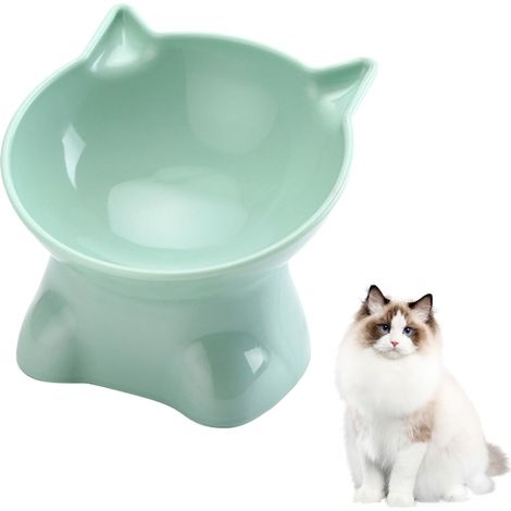 1 Gamelle surélevée pour chat, inclinée 15°, résine anti-dérapante, nourriture et eau, petits chiens (1/5)