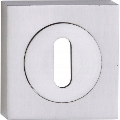 Plaque de clé carrée courte en satin pour poignée de porte BINGO (1/3)