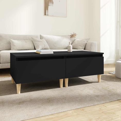 Tables d'appoint 2 pcs-Table basse-Table Salon Noir 50x46x35 cm Bois d'ingénierie 384629 (1/5)