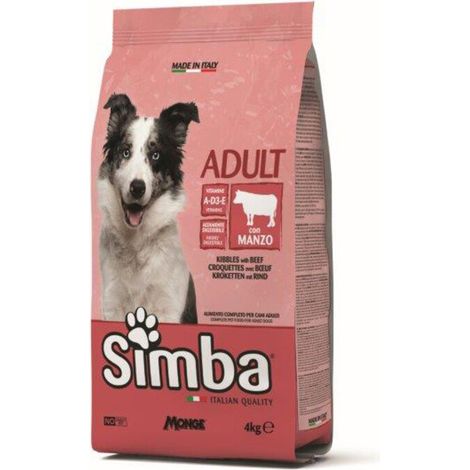 CROCCHETTA CANE MONGE SIMBA  4 KG ADULT MANZO