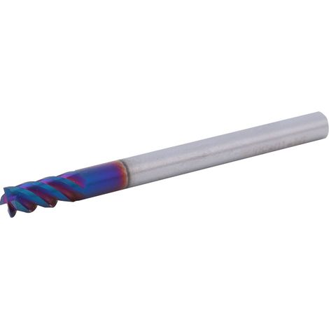 Fraise à tête plate à 4 dents en acier au tungstène avec revêtement nano HRC65° (4x10x4Dx50L) (1/5)