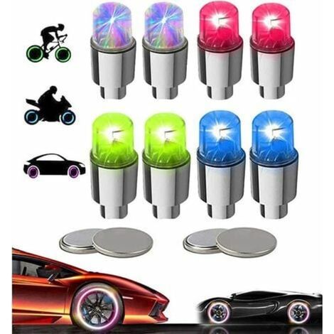 Kartokner Set mit 8 LED-Lüftermützen für Fahrrad, Motorrad oder Auto mit 10 zusätzlichen Batterien (mehrfarbig) (1/5)