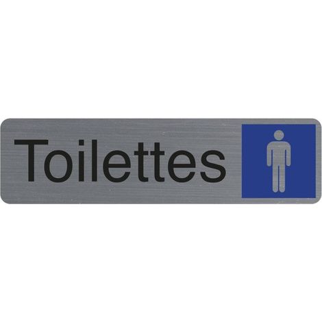 Plaque adhésive - Toilettes homme - Imitation alu - 16,5x4,4cm - Signalétique (1/2)