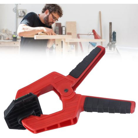 Horizontale Federklemme, Einhand-Multifunktionsklemme, leistungsstarke und schnelle Klemme, einfach zu bedienende Modellklemme mit horizontaler Wasserwaage für Holz. (1/5)