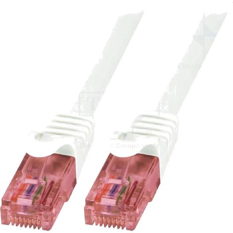 Cable reseau RJ45 male U-UTP Cat 6 blanc- 1.5m