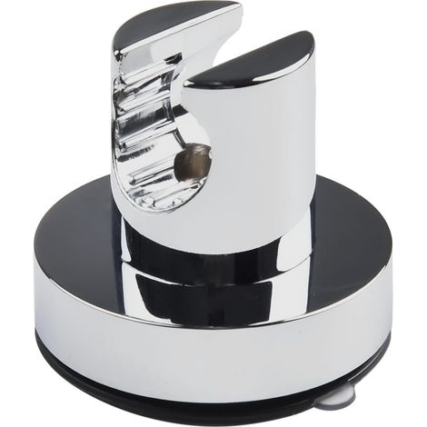 Support de pommeau de douche à ventouse puissant, sans perçage, fixation murale en ABS pour verre, carrelage, métal et surfaces lisses, salle de bain, noir (argenté) (1/5)