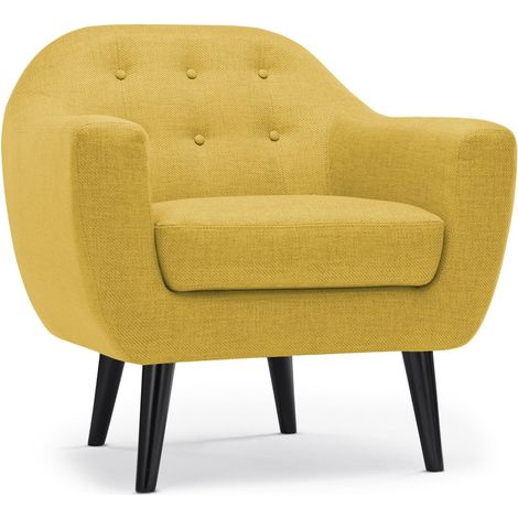 Fauteuil scandinave Fidelio Tissu Jaune (1/4)