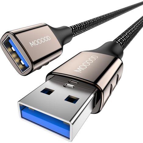 Câble Rallonge USB 3.0 1M, Mâle vers Femelle, 5Gbps, Nylon, Câble (1/5)