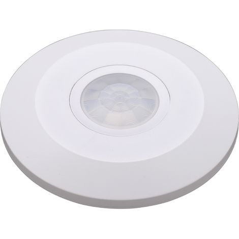 Détecteur de présence plafond Alcapower IP20 à 360°, technologie infrarouge, portée réglable jusqu'à 6 mètres et charge maximale jusqu'à 2000 W