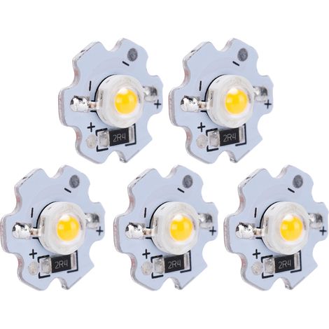 Perles LED SMD haute luminosité 5V, perles LED haute puissance 3W, perles LED 3W avec substrat en aluminium, lampe frontale de poche DIY, projecteur, lumière chaude. (1/5)