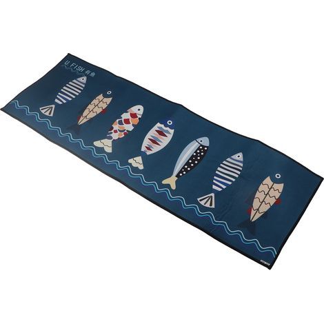 Rutschfeste Fußmatte, komfortabel und strapazierfähig, mit niedlichem Fischmuster, für Küche, Wohnzimmer, Badezimmer, Eingangsbereich, 40 x 120 cm / 15,8 x 47,2 Zoll (1/5)