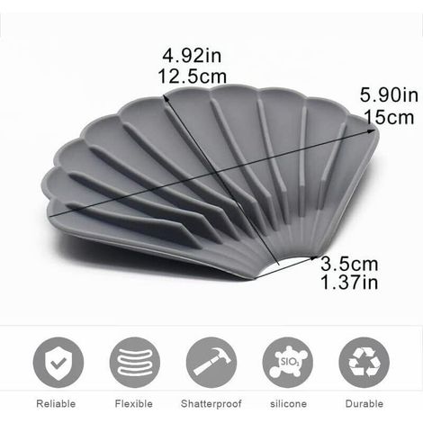 Lot de 2 Porte-Savon,Porte Savon Drainage,Porte Savon Douche,éPaissi, AntidéRapant, Pliable pour Lavabo,Douche,Salle De Bain,Cuisine (1/3)