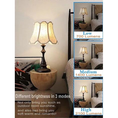 Lot de 6 ampoules LED à trois intensités (50, 100 et 150 W), lumière du jour 5000 K, culot E26, A19, 700/1400/2100 lumens (1/4)