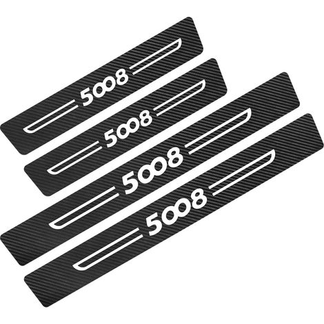 (Pour 5008) 4 autocollants de seuil de porte en fibre de carbone pour Peugeot 206 207 208 301 307 308 406 407 408 508 607 2008 3008 4008 5008 Accessoires auto (1/3)