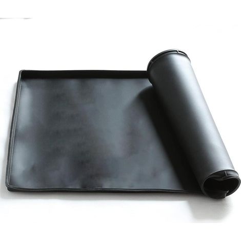 Tapis en silicone pour cafetière, Tapis anti-gouttes, Silicone, Anti-débordement, Tapis antidérapant - 47 x 29 x 1,3 cm - Noir