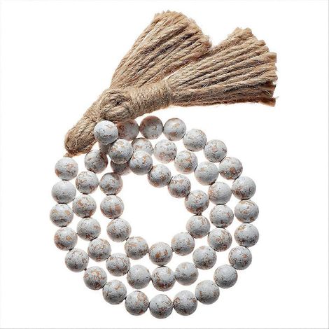 Guirlande de perles en bois style ferme, décoration intérieure, guirlande en bois naturel (1/5)