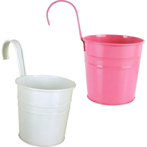 Seau décoratif en fer VALICLUD pour fleurs artificielles, lot de 2 (1/5)