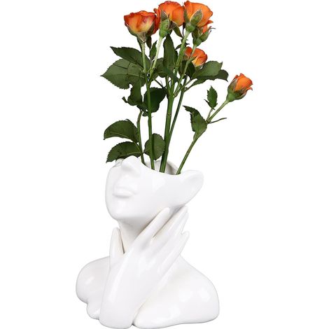 Vase à Visage, Vase à Fleurs élégant De Style Nordique, Décoration De Vase à Fleurs en Céramique Douce pour Le Salon Et Le Jardin (1/5)