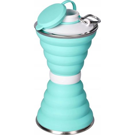 Bicchiere pieghevole in silicone da 500 ml, verde (9,618,5 cm) (1/5)