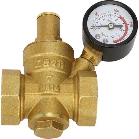 Einstellbarer Messing-Wasserdruckminderer DN25 mit Manometer (1/5)