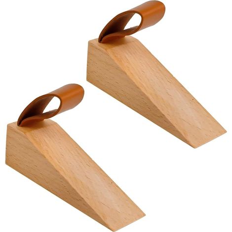 Türkeil – 2-teilig – Massives Buchenholz und Leder – Rutschfeste Verriegelung – Für den Innen- und Außenbereich – Für Spaltbreiten von 5 bis 30 mm (1/5)