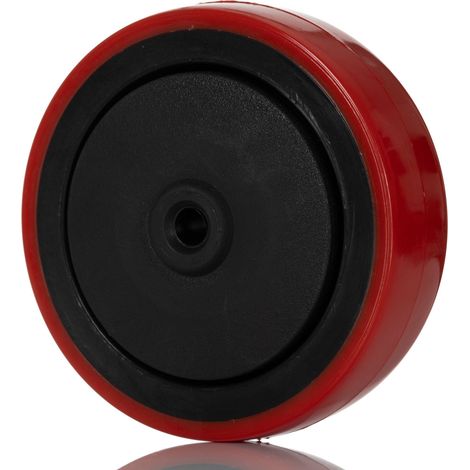 Roue de chariot , Polyuréthane Orange 100mm x 30mm, alésage 8mm, longueur 39mm, Roulement à bille, Capacité de 125kg ( Prix pour 1 )