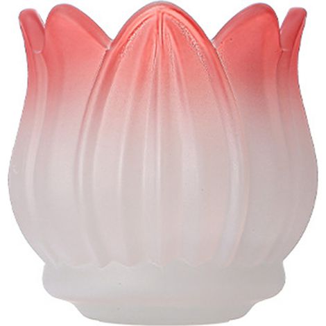 Bougeoir en verre tulipe Porte-bougie cristal rétro luxe français Décoration intérieure élégante Rose (1/5)