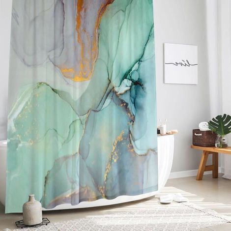 Modern Ink Art Shower Curtain, Waterproof with Hooks
