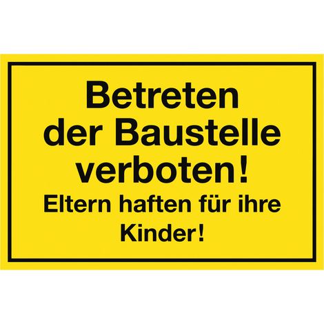 Conmetall Hinweisschild Betreten der Baustelle verboten 40 x 25 cm
