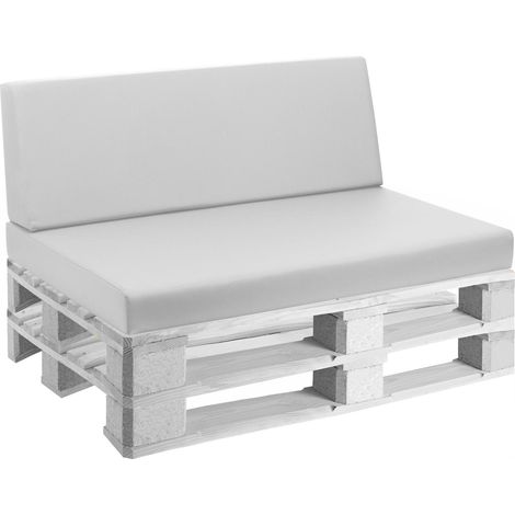 Cuscini per Pallet 120x80 cm Seduta e Schienale in Similpelle Mariotti Reforma Bianco (1/4)