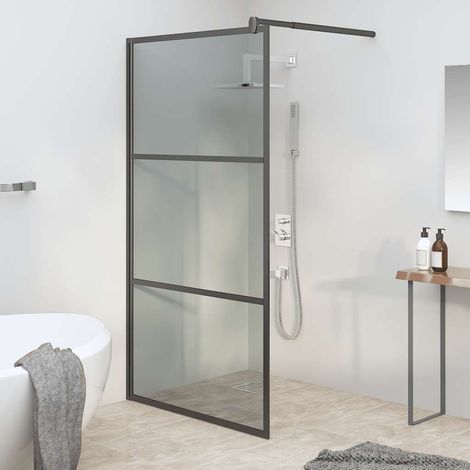Teenpull – Duschwand für Walk-In Dusche 115x195 cm Dunkel ESG Glas Schwarz (1/5)