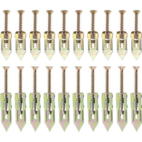Self-Drilling Anchors with Screw Set Expansion Dowels for Drywall Plaster Plates for Hanging Photo Frames (40pcs 12x30mm and 40pcs 12x40mm) (1/5)