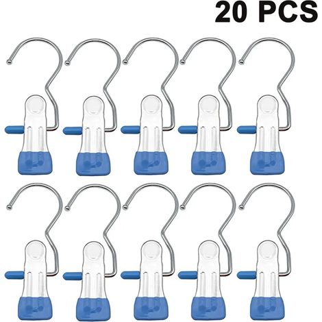 20 Unidades Ganchos de Pinza Perchas de Metal Soportes para Botas, Bufandas, Pantalones y Sombreros (1/4)
