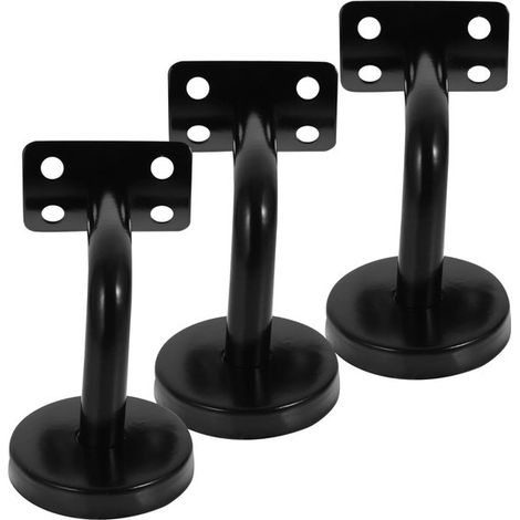 Wandhalterungen – 3er-Set, schwarz, für Treppengeländer, Badezimmer, Flur, Hotel (1/5)