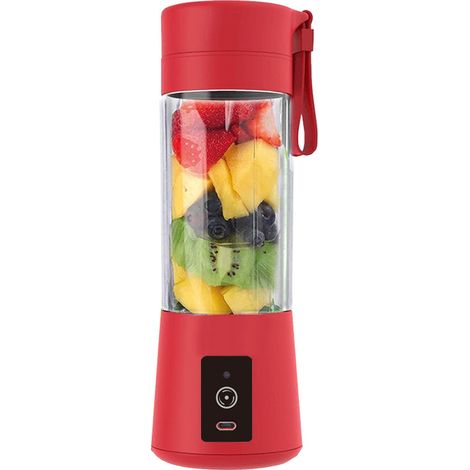 Extracteur de jus électrique double (rouge), portable et sans fil, rechargeable par USB (1/4)