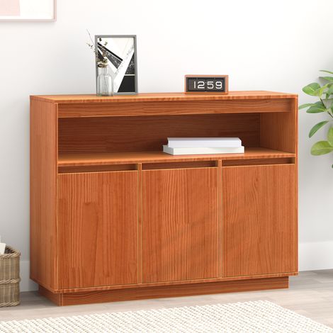 Sideboard Wachsbraun 104,5 x 34 x 80 cm Massives Kiefernholz