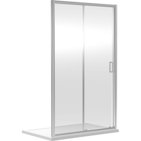6mm Toughened Safety Glass Reversible Sliding Shower Door - 1200mm - Chrome