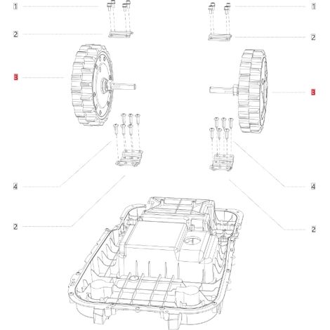 Motore ruota posteriore ORIGINALE BLUEBIRD robot rasaerba NAVIMOW AB.50.0016.74