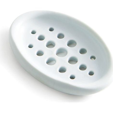 Porte-savon en silicone avec drain et base antidérapante – Peut également servir de tampon à frotter les vêtements, et porte-savon à vaisselle, bleu (1/5)