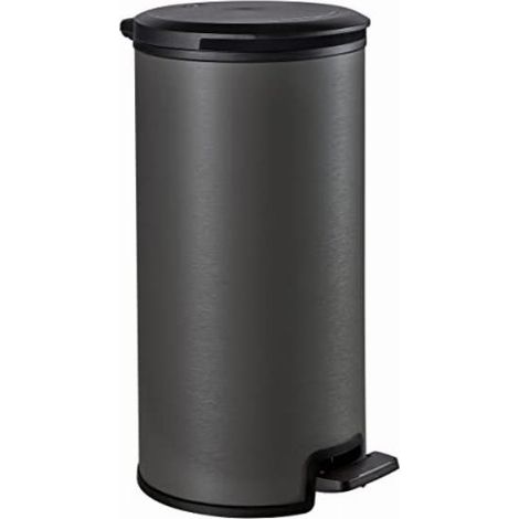 Pattumiera Keter Deco Bin Round 30l argento cm 36x30x59 h (1/5)