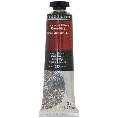 Couleurs à l'huile - Sennelier - Mars Orange - 40ml - Pigments naturels - Finition satinée (1/2)