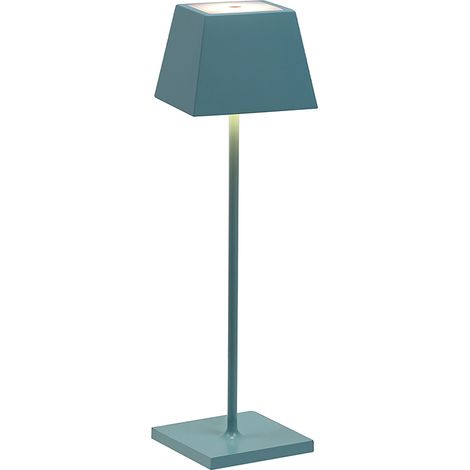 SIESTA Lampada da tavolo portatile LED 2,2W IP54 CCT 2700-3000K dimmerabile touch - Struttura in alluminio pressofuso - Colore Azzurro (1/5)