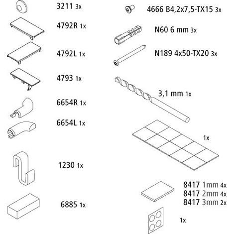 Kermi 2539342 EBLI039 jeu de pièces de montage